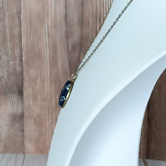 "Stopka" UNESCO Heritage "Modrotlac" Blueprint Necklace - Artisan Crafted - Picture 3 of 6